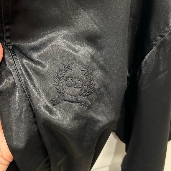 Christian Dior Monsieur Vintage Embroidered Accent Robe Black OS - Picture 6 of 8